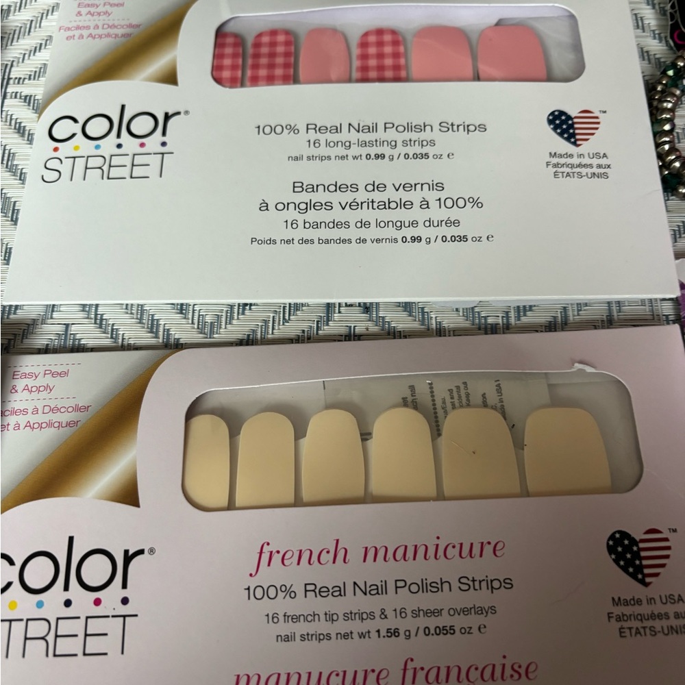 Color Street Nail Polish Strips Set brand new,Embossed shot glasses, bag